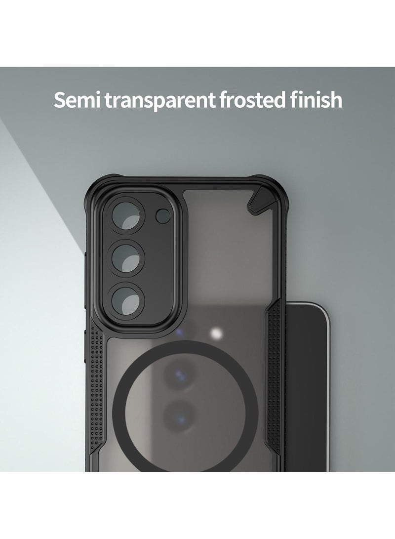Cover For Samsung Galaxy S23 Plus Armor Glaze MagSafe Magnetic Phone Case Raised edges around the screen and camera lens help prevent scratches - Black - Image 4