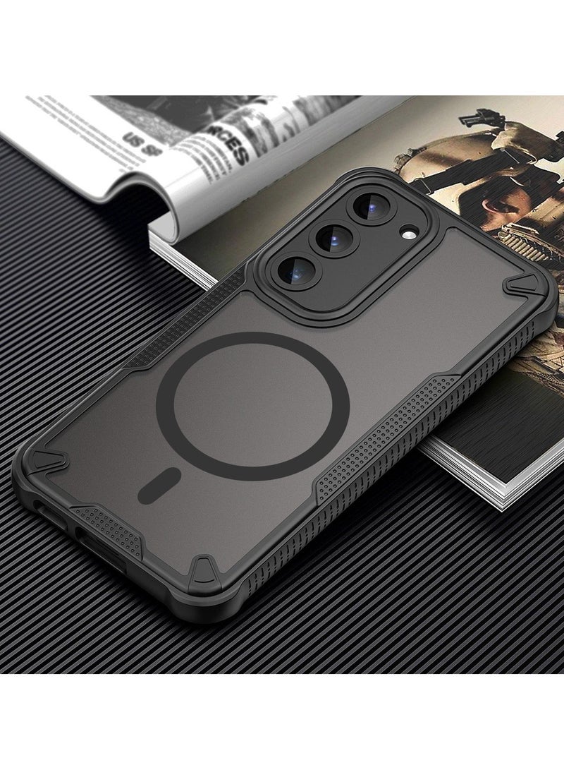 Cover For Samsung Galaxy S23 Plus Armor Glaze MagSafe Magnetic Phone Case Raised edges around the screen and camera lens help prevent scratches - Black - Image 2