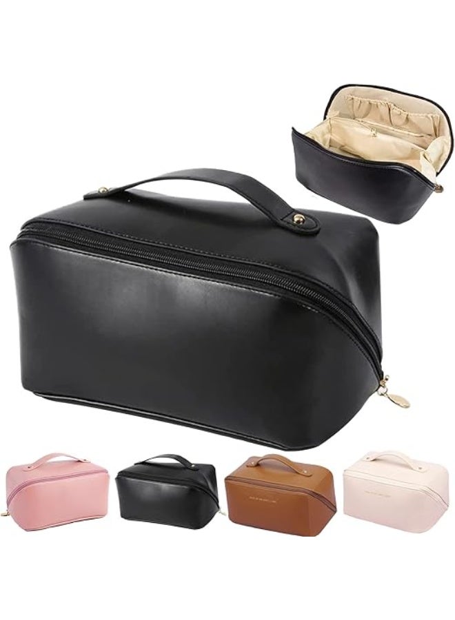 A stylish black makeup organizer bag, ideal for storing cosmetics and accessories neatly and safely. - Image 1