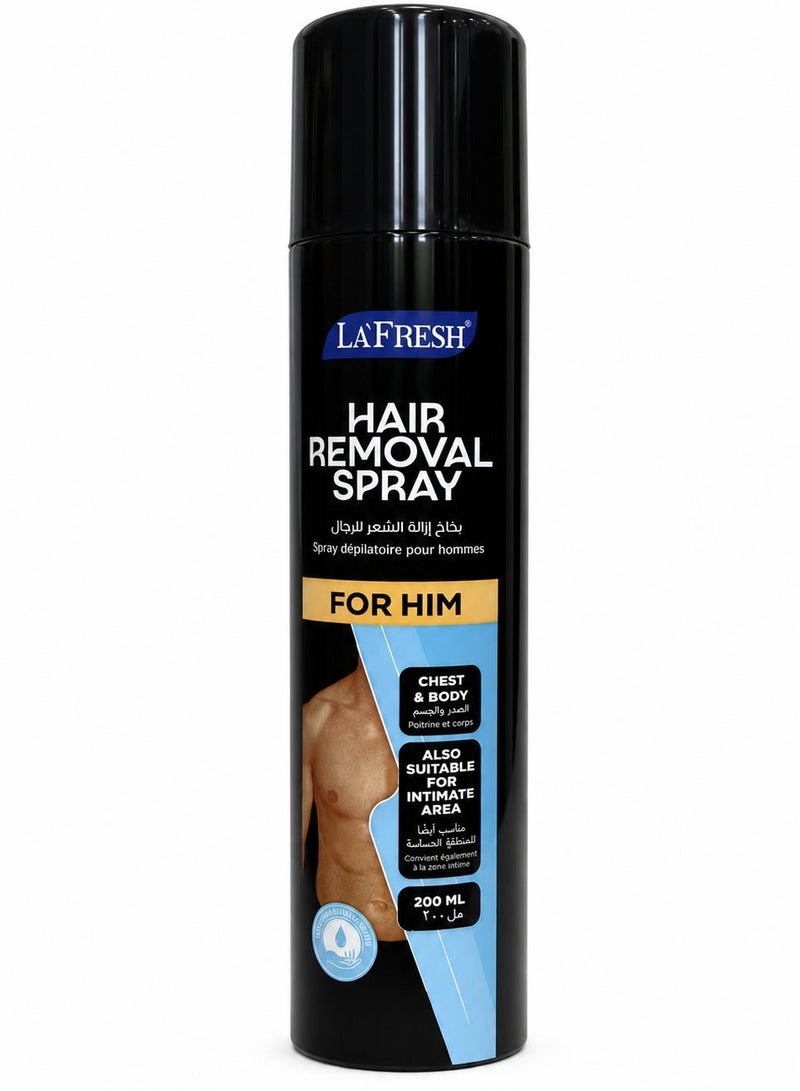 LA FRESH Hair Removal Spray for Men – Fast & Effective Body & Intimate Area Hair Remover 200ml - Image 1