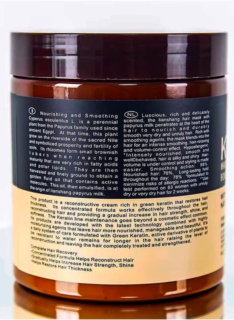 KERATIN - Hair Mask Keratin 1000ml Brazil Nut , Repairs and Nourish Damaged and Coarse Hair Natural Moisturizer Hydrating Smoothing Shining Strengthening Keratin Hair Mask Brazil Nut - Image 1