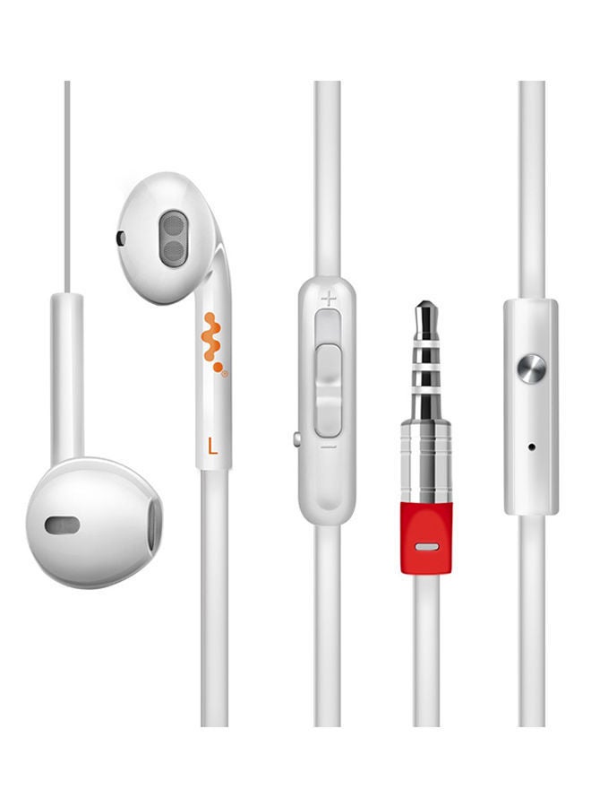 NIBEMINENT Wired In-Ear Headphones With Mic White - Image 2