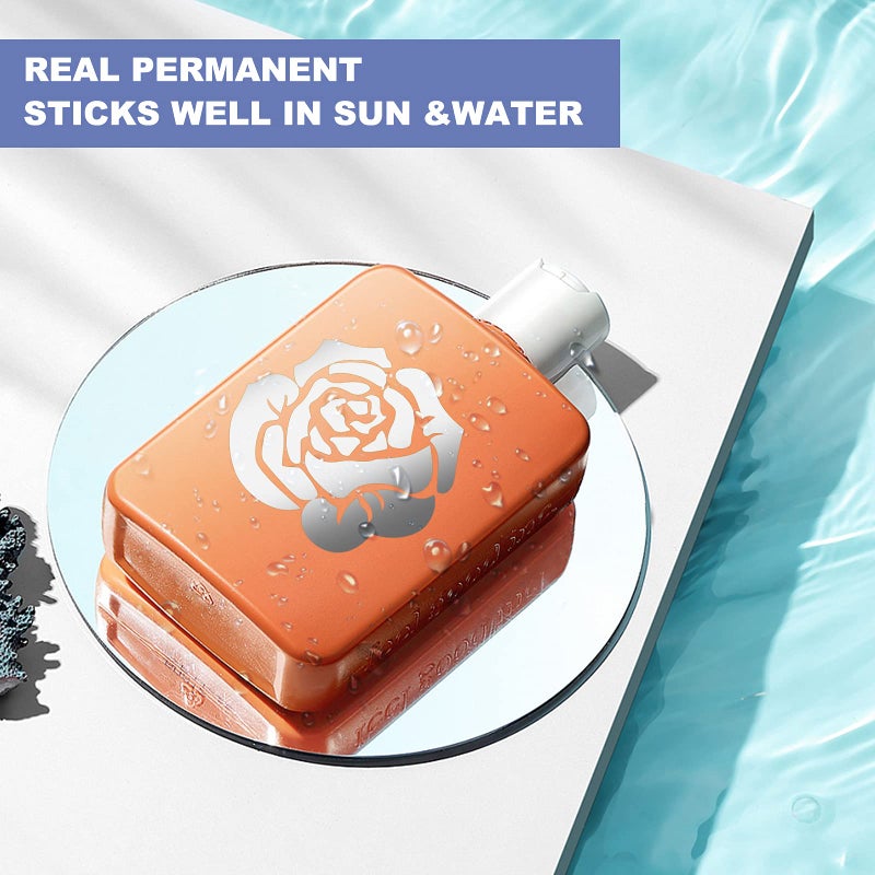 HTVRONT Silver Chrome Permanent Vinyl - 12" x 10FT Mirror Metallic Silver Adhesive Vinyl Compatible with Cricut Cutting Machine - Easy to Weed & Transfer Silver - Image 4