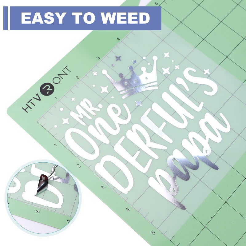 HTVRONT Silver Chrome Permanent Vinyl - 12" x 10FT Mirror Metallic Silver Adhesive Vinyl Compatible with Cricut Cutting Machine - Easy to Weed & Transfer Silver - Image 3