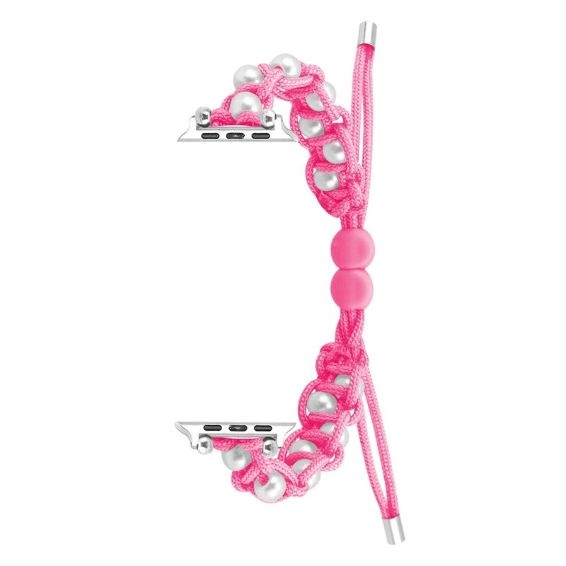 إيروريكس لساعة Apple Watch Series 4 40 مم باراكورد خرز جيبسوفيلا سوار ساعة مضفر برباط (وردي) - Image 1