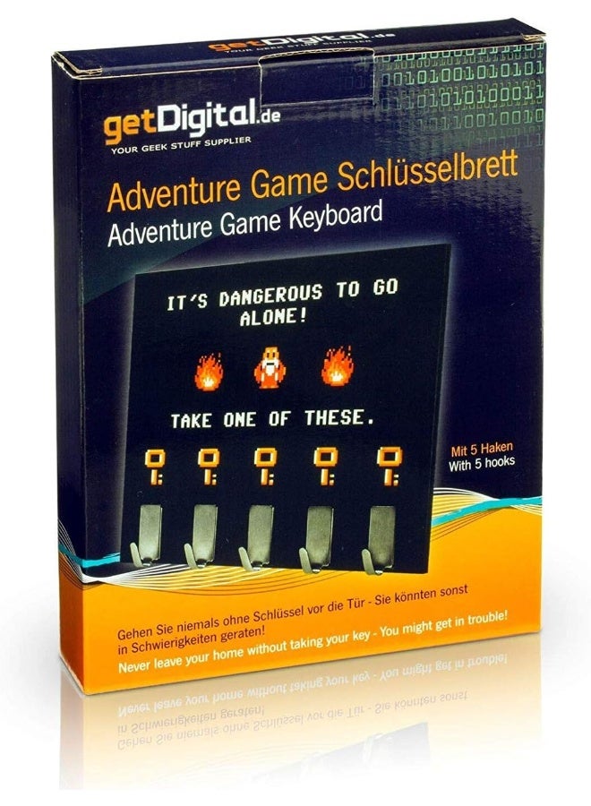 getDigital Dangerous to Go Alone Key Rack  Geeky Home and Office Decor WallMounted Key Holder with 5 Metal Hooks  21 x 16 cm - Image 2