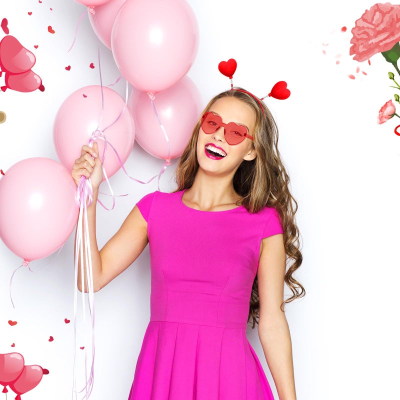 Yunsailing 48 Pcs Valentines Day Heart Headband Boppers and Heart Shape Sunglasses Valentines Accessories Costume Photo Prop(Red) - Image 3