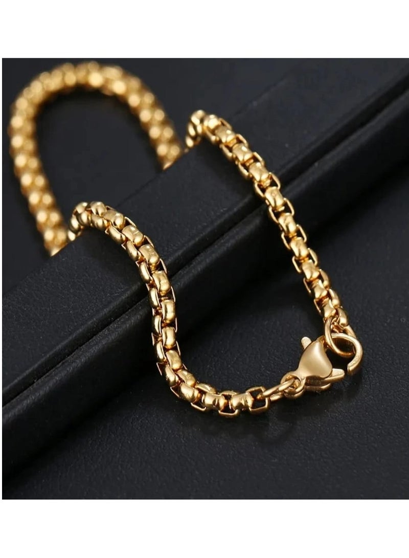 Luxuria 316L Stainless Steel Anklet 18K Gold Plated for Women Girls Soft Gold Chain Bracelet Jewelry - Image 1