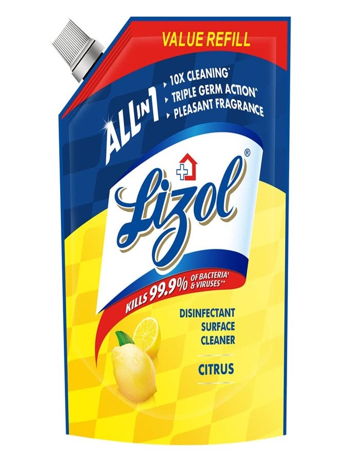 Lizol Disinfectant Surface & Floor Cleaner Liquid Refill Pack, Citrus - 1800 ml - Image 1