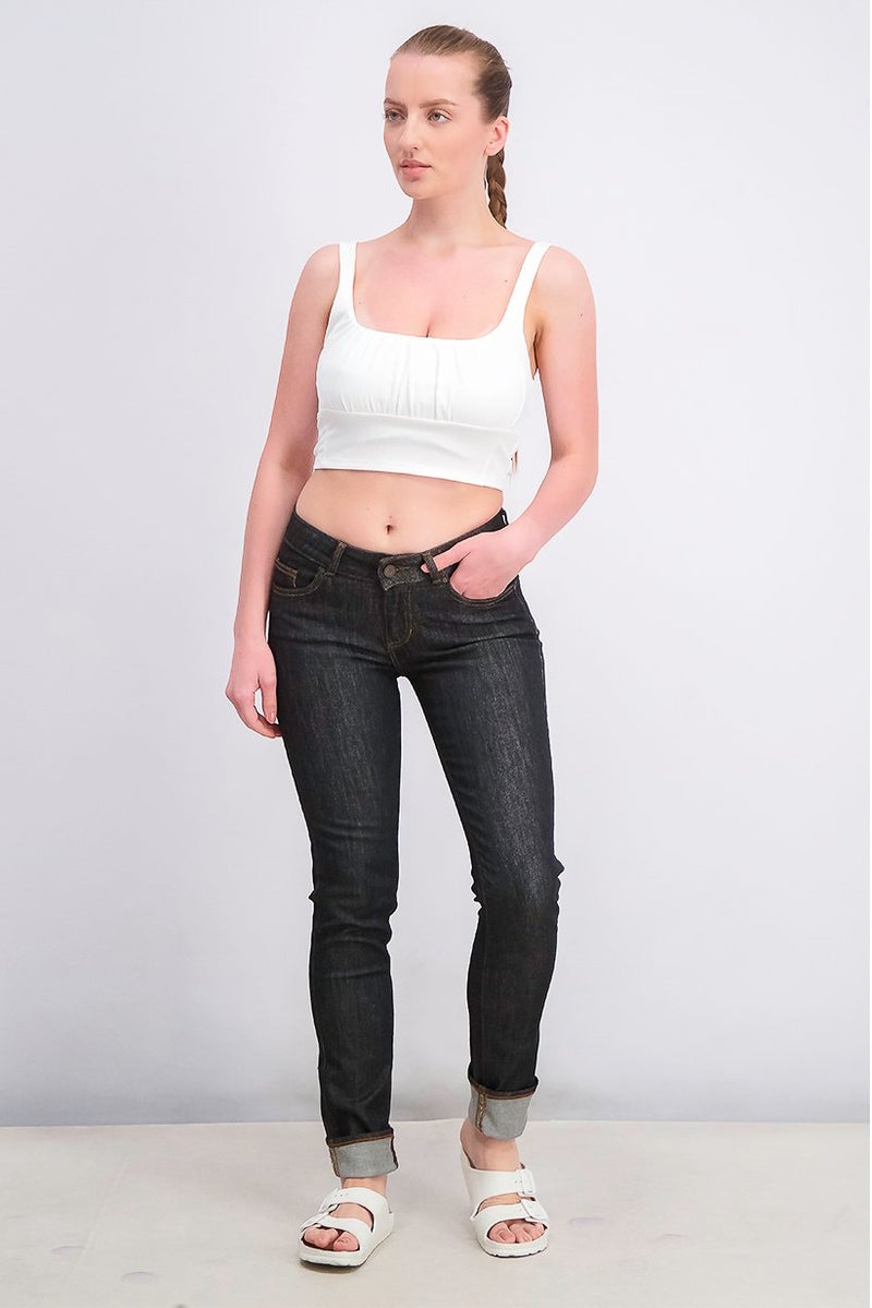 Seven 7 Women Regular Fit High Waist Stretchable Jeans, Black - Image 3