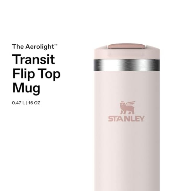 Aerolight Transit Travel Mug 0.47L - Keeps 6 Hours Hot - 8 Hours Cold - Dishwasher Safe - Leakproof - Car Cup Holder Compatible - Insulated Coffee Cup - Rose Quartz - Image 3