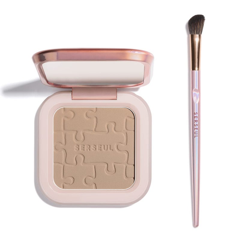 Face Sculpting Contour Powder Matte Finish Contour PaletteSmooth Face Bronzing Pressed Powder On the Go Contour Makeup Palette cool toned Contour Shadow Powder for Light Skins