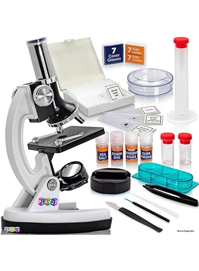 Arabest Children's Microscope Kit 50 Pieces - 120X - 1200X Slides Specimens - Child's Beginner Steel Body Toy Microscope in Carrying Case - Educational Science Lab Plaything Ideal Present  - Image 2