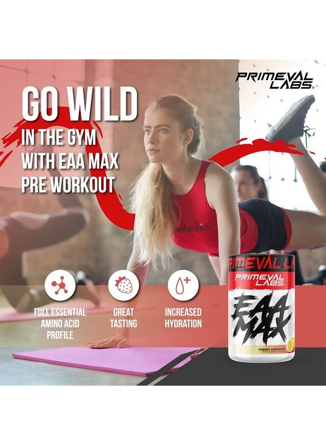 Primeval Labs EAA Max, BCAA Perfect Amino Acid Powder - Pre or Post Workout Muscle Recovery - BCAAs, EAAs, Electrolytes, Supports Hydration & Performance, Keto Friendly, Tropical Lemonade 30 Servings - Image 2