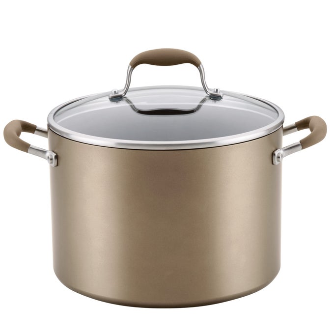 ADVANCED HOME HARDANODIZED NONSTICK WIDE STOCK POTSTOCKPOT 10QUART BRONZE