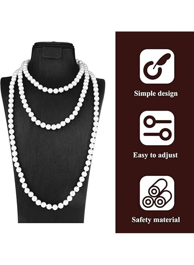 الضفدع الحقيقي 1920S Flapper Great Accessories Set Vintage Theme Set with Headband Headpiece Gloves Earrings Necklace Bracelet 9 Pieces - Image 4