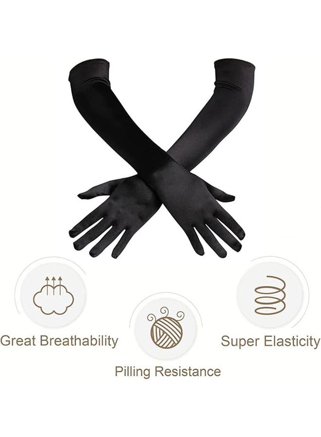 الضفدع الحقيقي 1920S Flapper Great Accessories Set Vintage Theme Set with Headband Headpiece Gloves Earrings Necklace Bracelet 9 Pieces - Image 5