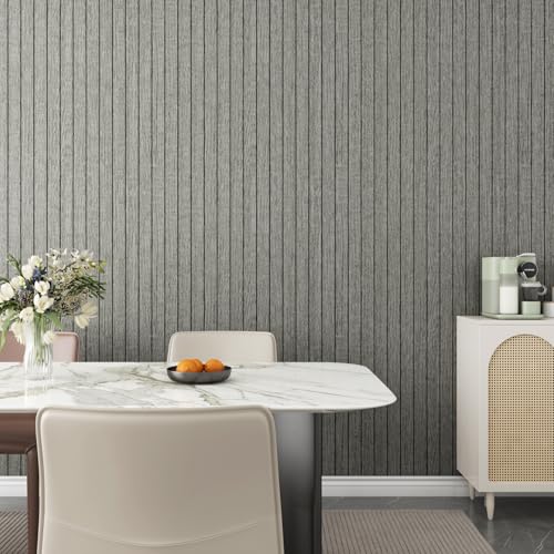 Decotalk Wood Panels for Wall Grey Wood Slat Wall Paneling 2ft x 7.2ft Paneling Sheets for Walls Ceiling Stick on Panels Gray Woods Accent Walls Panel Peel and Stick Covering Panel Woods Veneer Hub - Image 4