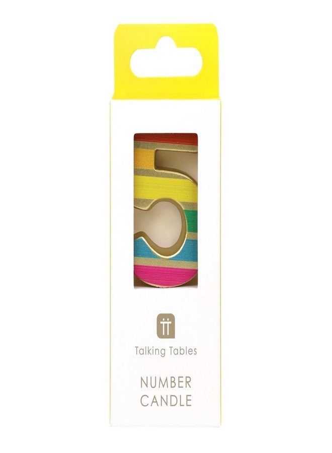 Talking Tables Number Five 5th Birthday Candle for Cakes Rainbow Numeral 5 Cake Topper Decoration Premium Quality Candles Anniversary - Image 5