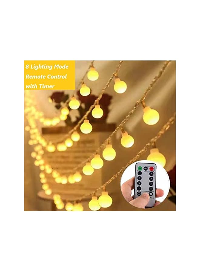 The Bros Globe String Lights, Battery and USB Operated 33 FT 80 LED White Ball String Lights 8 Modes With Remote Control,Indoor Outdoor LED Fairy Lights for Home, Garden, Festivals, Party - Image 4