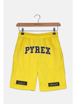 Pyrex Kids Kids Boys White Drawstring Brand Logo Shorts, Giallo  - Image 1