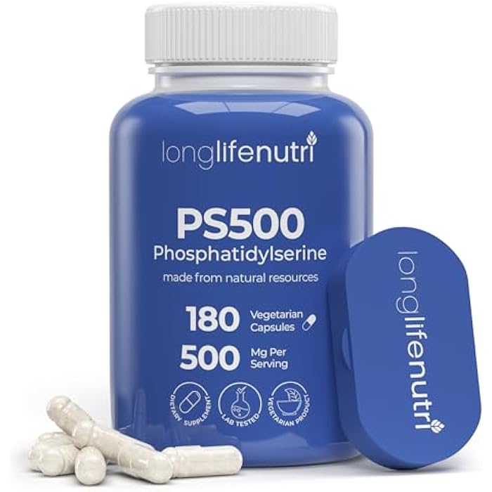 LongLifeNutri Phosphatidylserine Pure 500mg – 180 Vegetarian Pills, 3-Month Supply, Supplement for Strengthening Memory, Focus & Cognitive Function, Made in USA, Lab Tested, Non GMO - Image 1