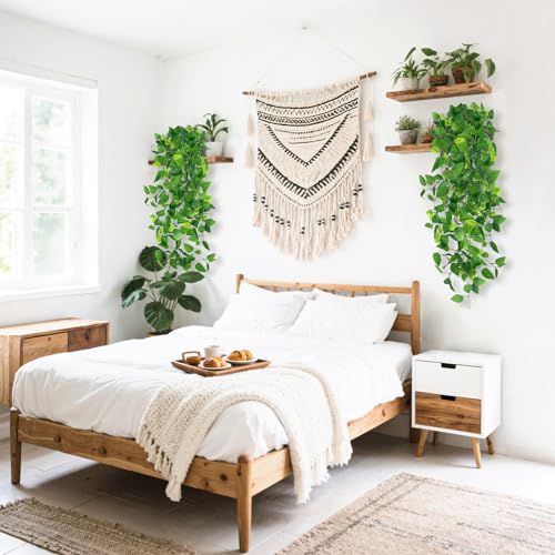 DomeStar 2PCS Fake Vines Fake Pothos Hanging Plants Ivy Vines Artificial Greenery for Home Kitchen Wall Decor Aesthetic Home Decor No Baskets - Image 3