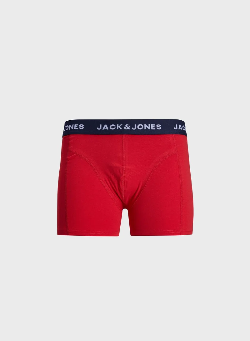JACK & JONES 3 Pack Logo Band Trunks