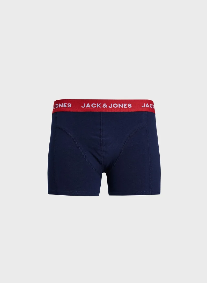 JACK & JONES 3 Pack Logo Band Trunks
