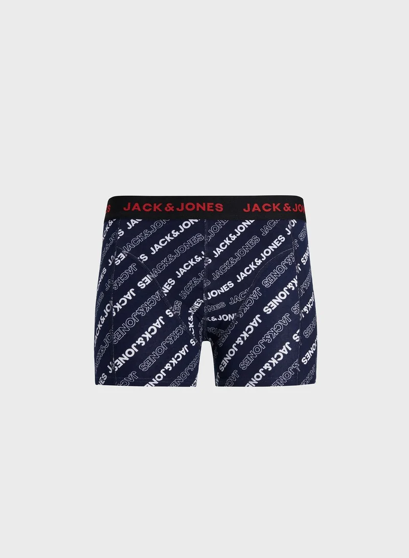 JACK & JONES 3 Pack Logo Band Trunks