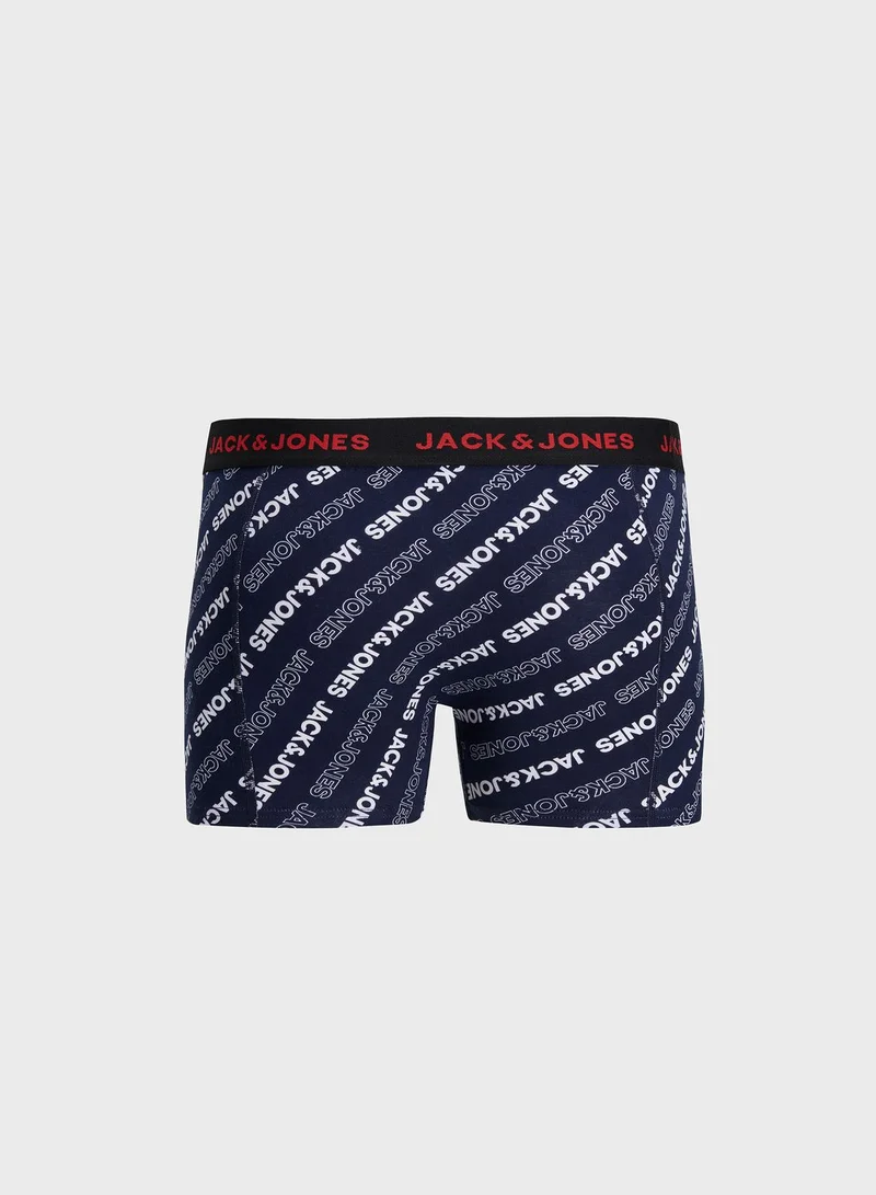 JACK & JONES 3 Pack Logo Band Trunks
