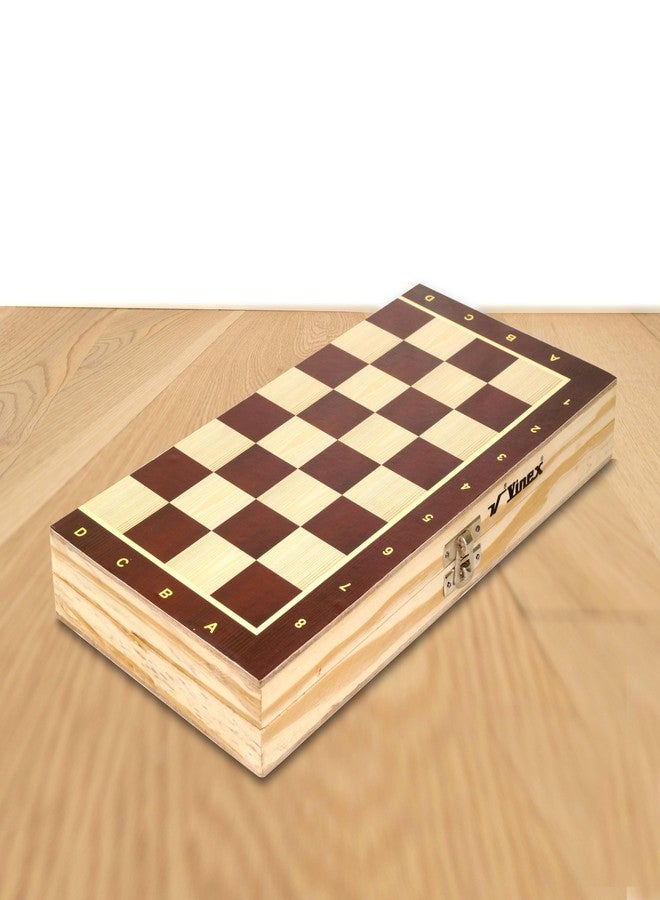 فينكس مجموعة رقعة شطرنج خشبية من فينكس | رقعة شطرنج خشبية قابلة للطي (11.8 × 11.8 بوصة) مع قطع الشطرنج | لعبة شطرنج محمولة مناسبة للسفر للأطفال والكبار | لعبة لوحية استراتيجية للاعبين - Image 4