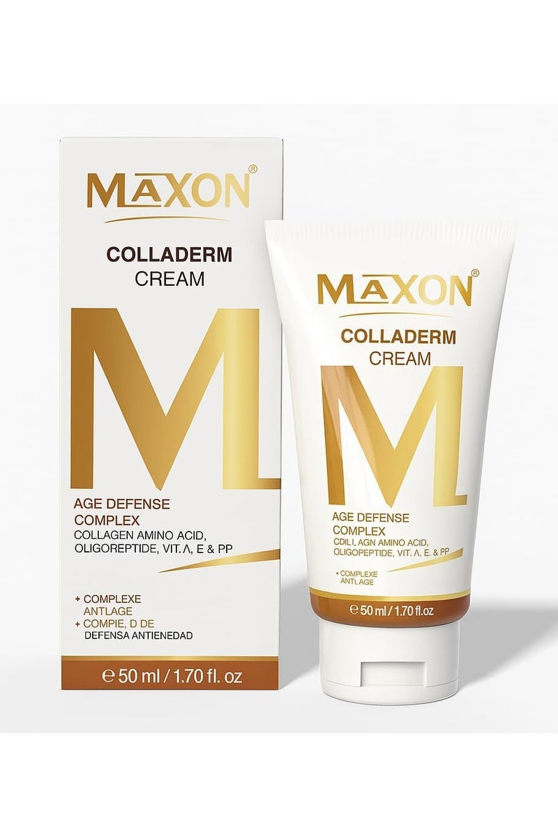 MAX-ON Colladerm Cream â Anti-Aging Moisturizer with Collagen Amino Acids, Oligopeptides & Vitamins A, E & PP | Age Defense & Wrinkle Reduction â 50ml - Image 1
