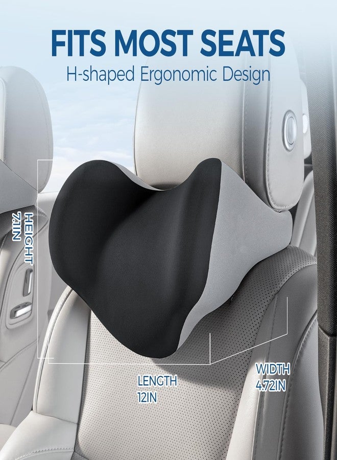BEBAS Car Headrest Pillow, Ergonomic Neck Pillow with Memory Foam, Universal Car Head Rest Support for Driving Comfort, Breathable Removeable Seat Pillow for Pain Relief (Black, 1 Pack) - Image 2