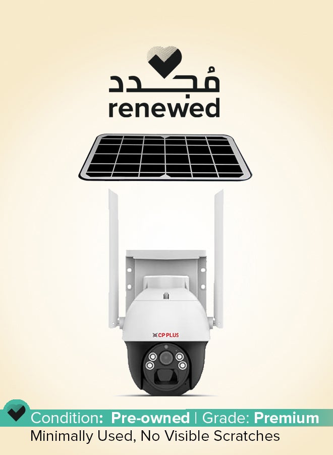 CP PLUS كاميرا شمسية خارجية PT 4G بدقة 2K QHD 4MP مجددة | دعم بطارية مدمجة | محادثة ثنائية الاتجاه | تنبيهات كشف الحركة PIR | رؤية ليلية ملونة كاملة | بطاقة SD (حتى 256 جيجابايت) CP-Z44R - Image 1