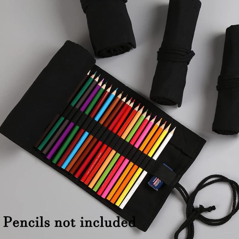 Canvas Pouch 36 Slots Durable Material Pencil Organizer - Roll-Up Design Portable Bag for Artists, Children, Stationery Storage - Image 5