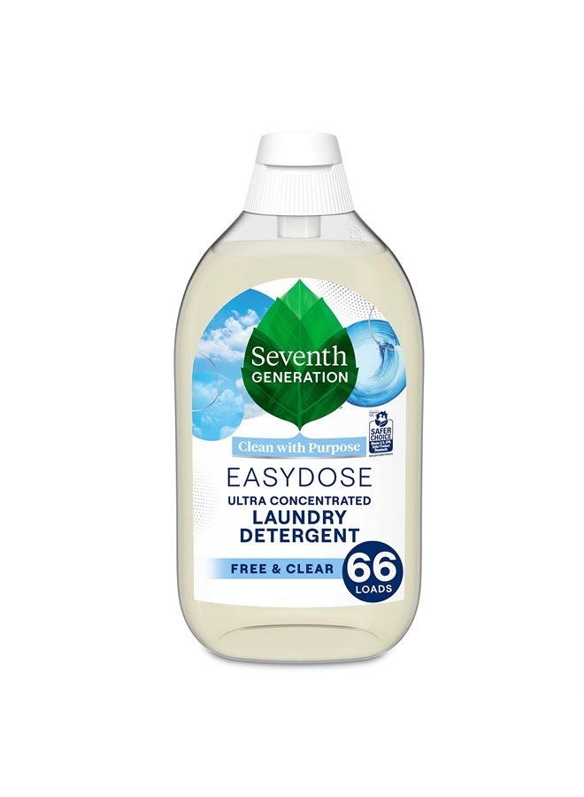 Seventh Generation EasyDose Laundry Detergent, Ultra Concentrated: 66 Loads, Free & Clear Designed for Sensitive Skin, 23.1 Fl Oz - Image 1
