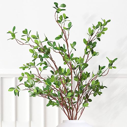Melorca&Guilla Artificial Plants,3PCS 43.3" Green Faux Branches for Vase,Artificial Plants & Flowers Faux Greenery Stems Fake Plants for Shop Garden Office Home Décor - Image 1