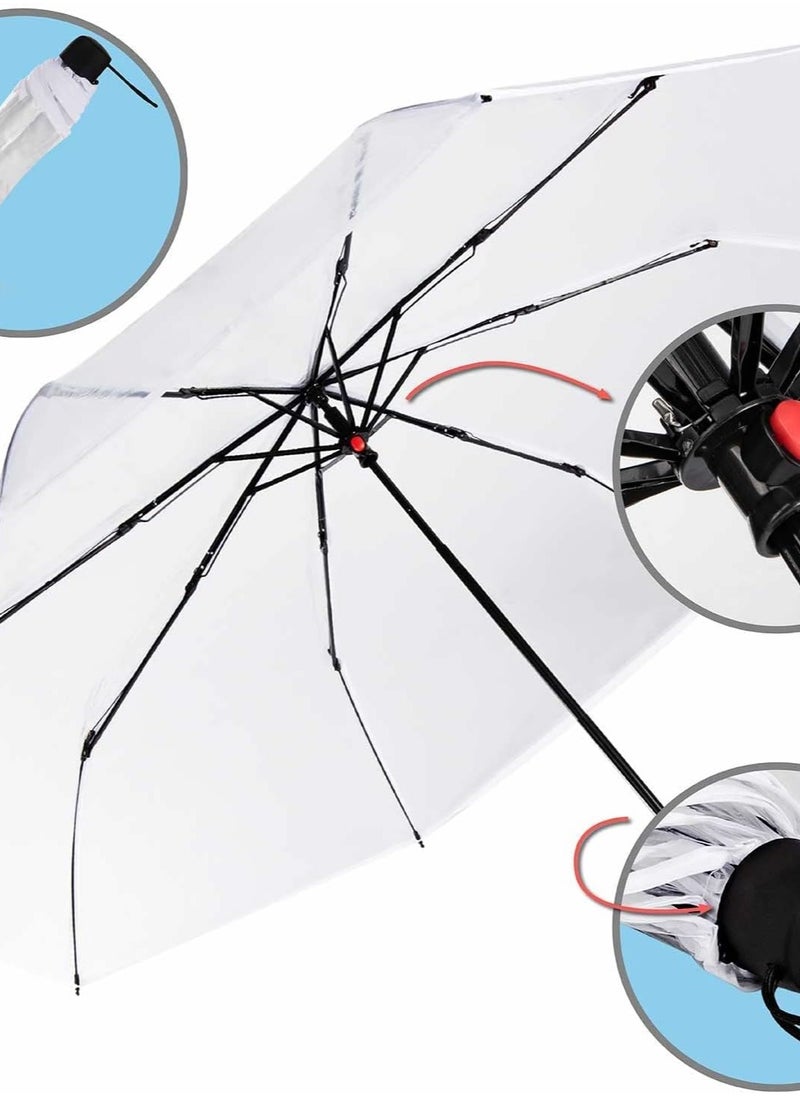Generic Travel Folding Umbrella, Transparent Umbrella Pocket Umbrella, Compact Portable Protection, Lightweight Waterproof, Rain and Sun Umbrella Fashion Transparent Umbrella  - Image 2