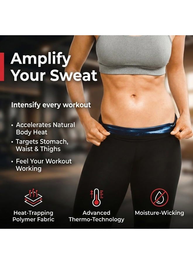 Sweat Shaper Women's Sauna Leggings Compression High Waist Yoga Pants Thermo Sweat Capris, Black, M - Image 4