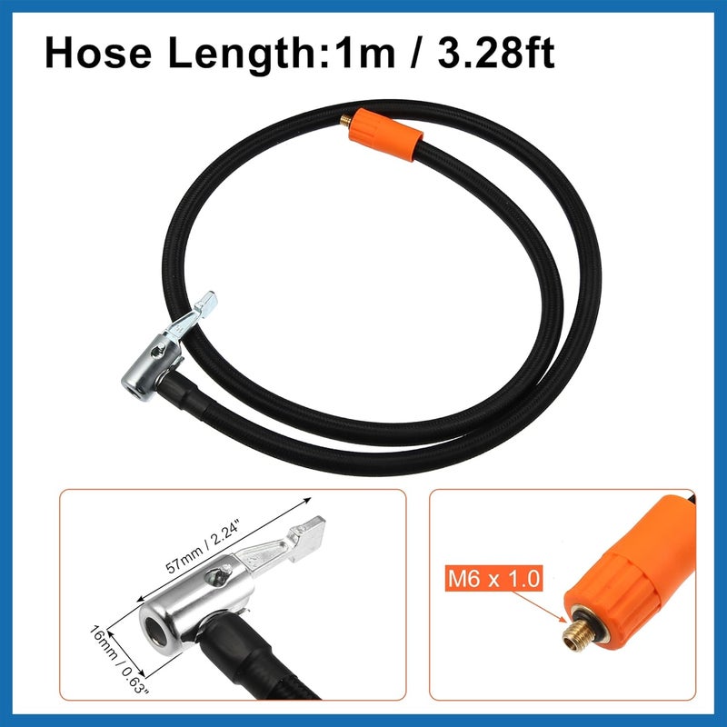 A ABSOPRO 1m Car Tire Inflator Extension Hose with Lock Chuck Adapter - Image 4