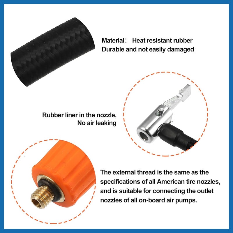 A ABSOPRO 1m Car Tire Inflator Extension Hose with Lock Chuck Adapter - Image 5