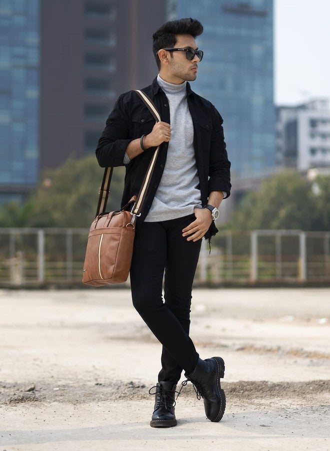 COSMUS Chancellor Tan Brown PU leather Office Bag for 15.6 inches Laptop - Image 2