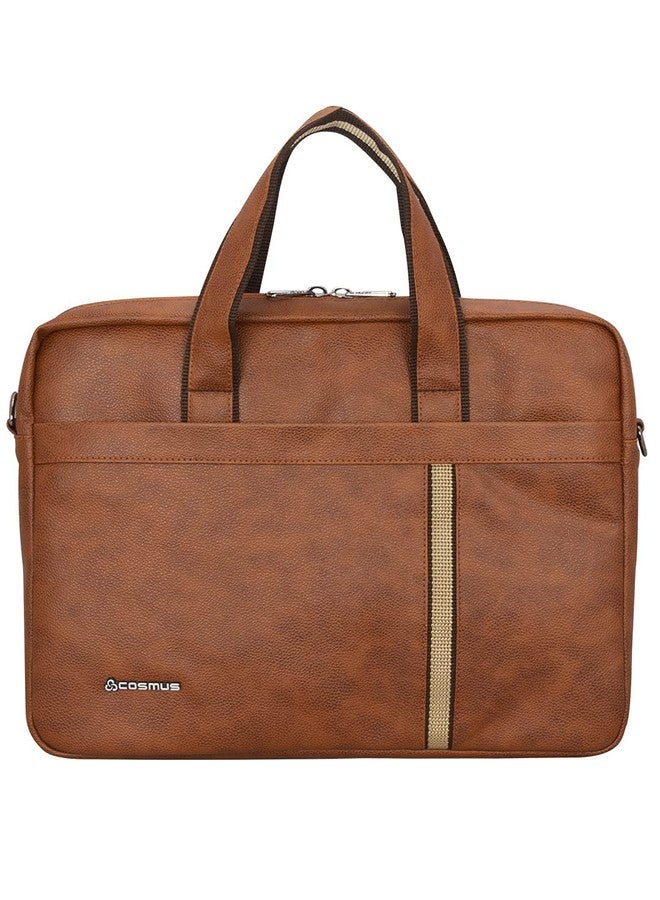 COSMUS Chancellor Tan Brown PU leather Office Bag for 15.6 inches Laptop - Image 3