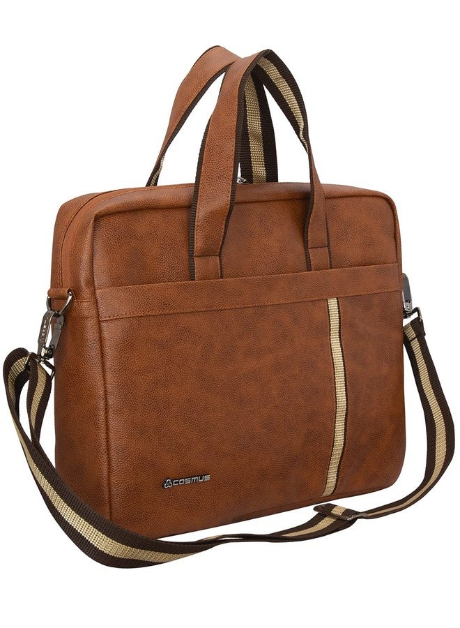 COSMUS Chancellor Tan Brown PU leather Office Bag for 15.6 inches Laptop - Image 1