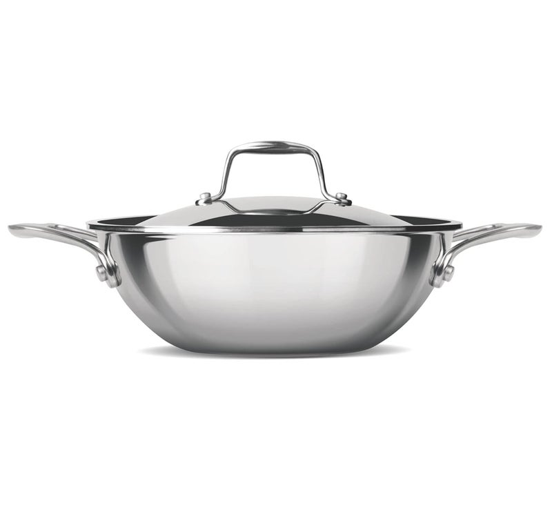 MILTON Pro cook TriPly Stainless Steel 26 cm Kadai with Lid 36 litres 3 Layer Kadhai for Cooking Induction Bottom and Gas Stove Ready Cookware Easy to Clean 3 Years Warranty