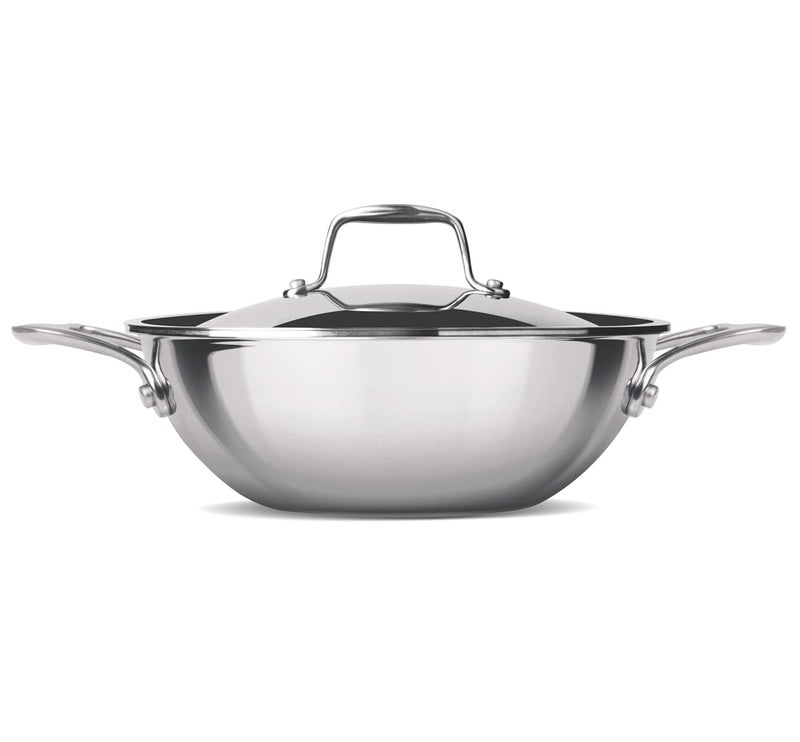 MILTON Pro cook TriPly Stainless Steel 26 cm Kadai with Lid 36 litres 3 Layer Kadhai for Cooking Induction Bottom and Gas Stove Ready Cookware Easy to Clean 3 Years Warranty