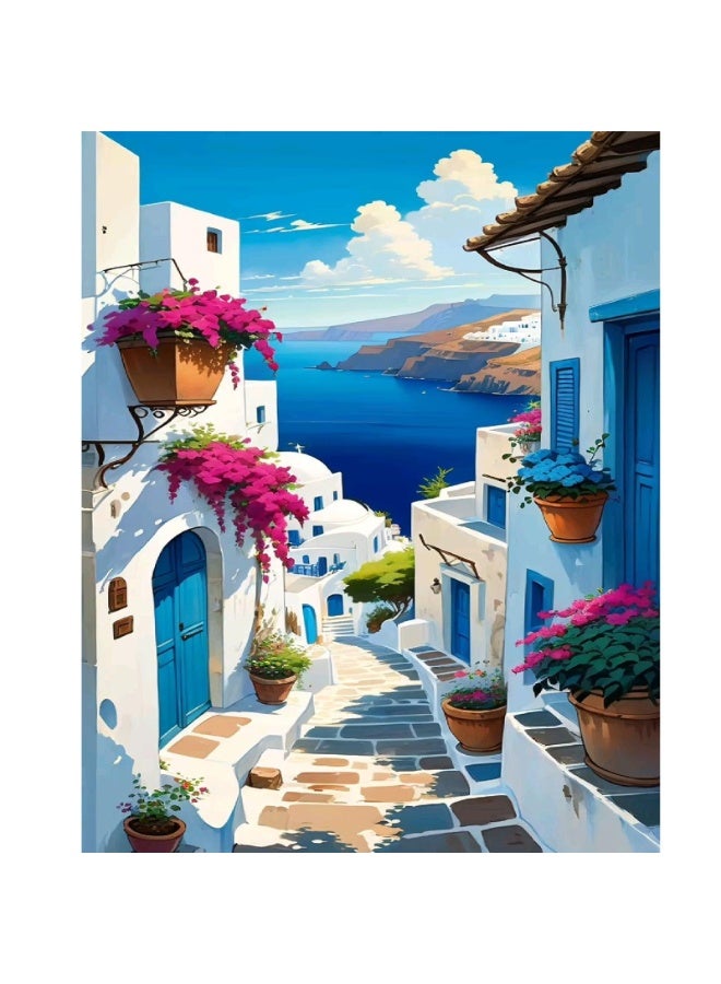 مجموعة طلاء المناظر الطبيعية بالأرقام للبالغين، طلاء المناظر الطبيعية بالأرقام على القماش، طلاء بالأرقام مثالي كهدية لديكور الحائط المنزلي (16 × 20 بوصة) - Image 1