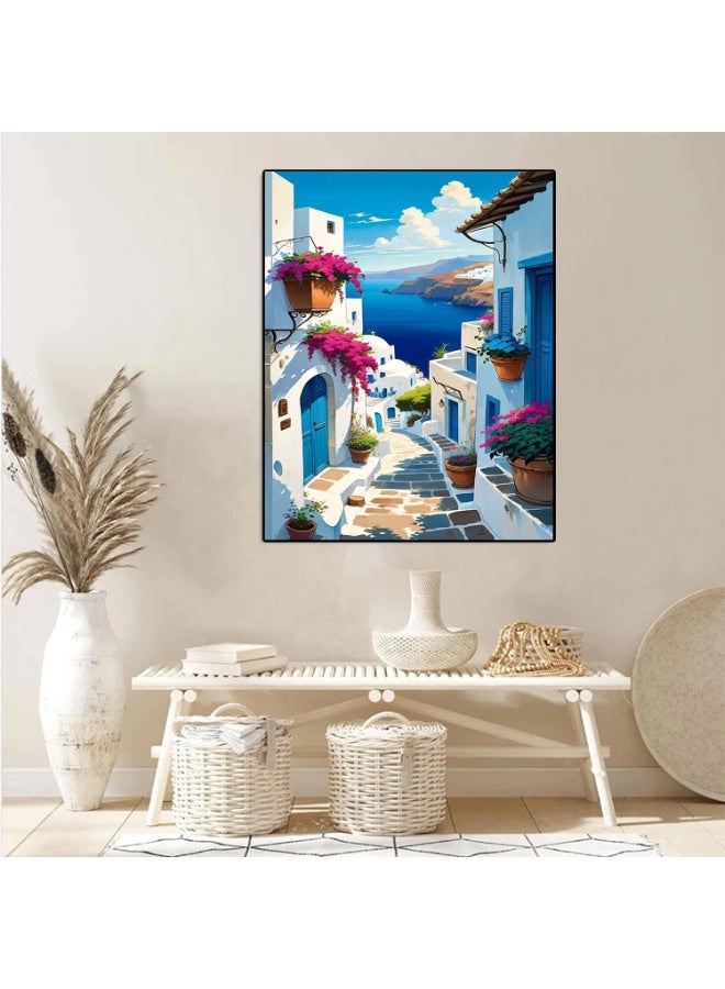 مجموعة طلاء المناظر الطبيعية بالأرقام للبالغين، طلاء المناظر الطبيعية بالأرقام على القماش، طلاء بالأرقام مثالي كهدية لديكور الحائط المنزلي (16 × 20 بوصة) - Image 3