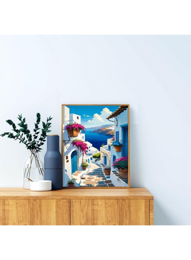 مجموعة طلاء المناظر الطبيعية بالأرقام للبالغين، طلاء المناظر الطبيعية بالأرقام على القماش، طلاء بالأرقام مثالي كهدية لديكور الحائط المنزلي (16 × 20 بوصة) - Image 5